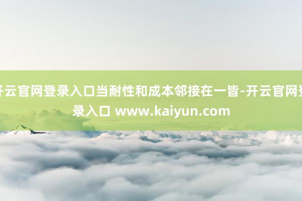 开云官网登录入口当耐性和成本邻接在一皆-开云官网登录入口 www.kaiyun.com